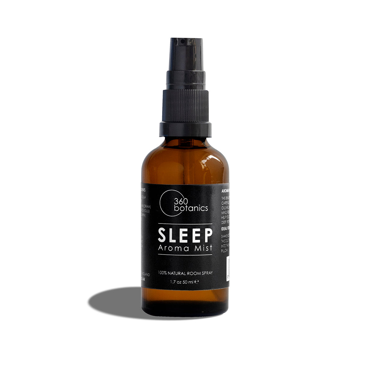 Sleep Aroma Mist amber glass bottle on white background