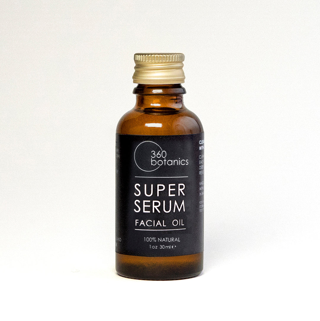super serum amber glass jar on white background